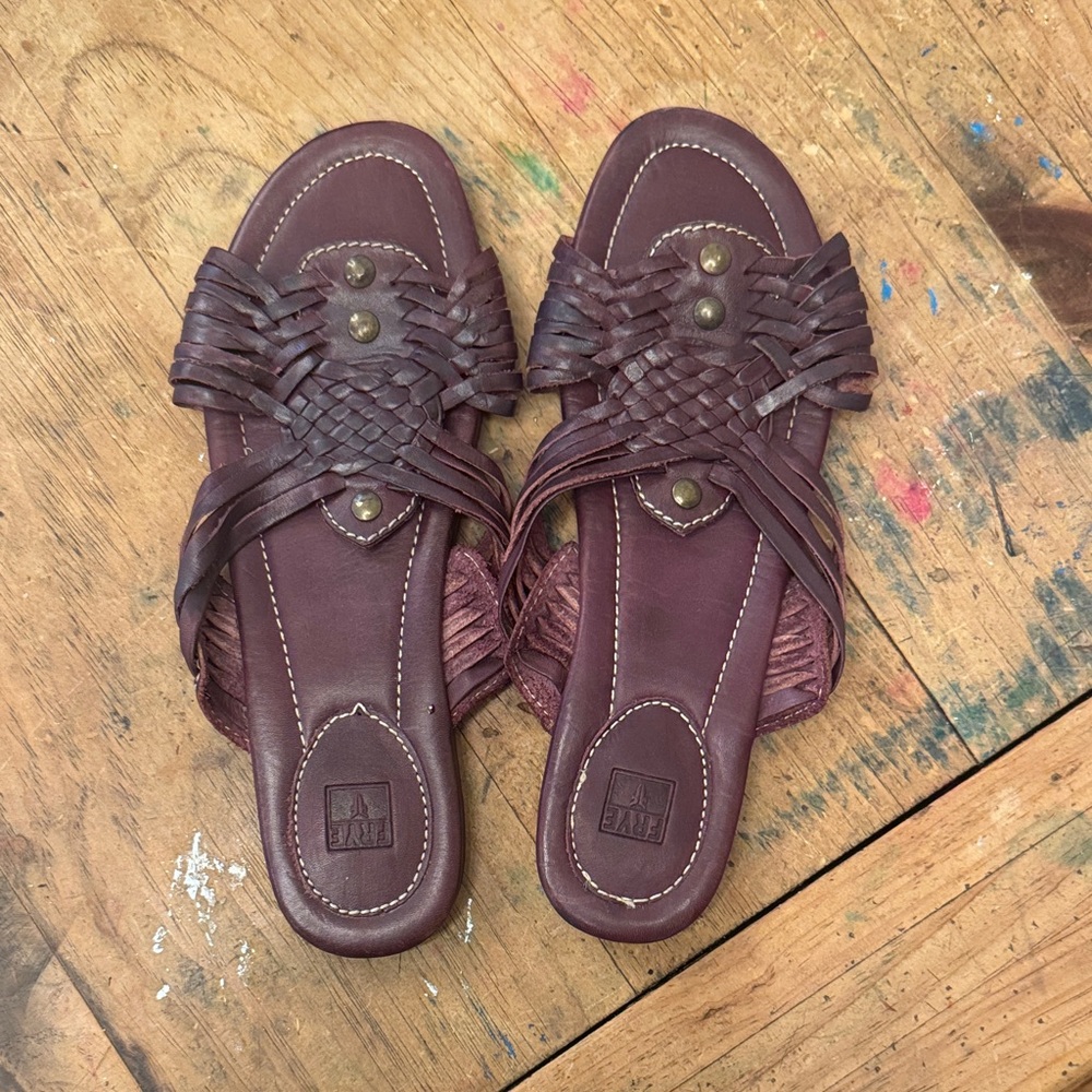 Women's Frye Burgundy Leather Sandals